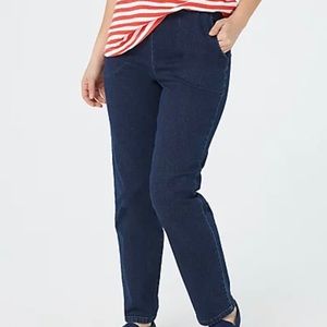 Denim&Co Original Waist Stretch Petite Pants with Side Pockets (A43881)